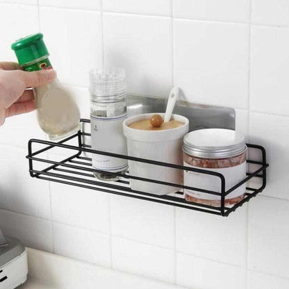 Wukusy multipurpose wall mount metal bathroom shelf and rack for home and kitchen with sturdy design and multiple storage spaces.