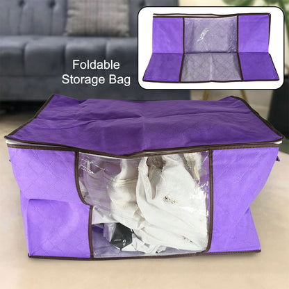 Wukusy clothing storage bag with zipper, non-woven fabric for storing clothes and sarees, ideal for home organization.