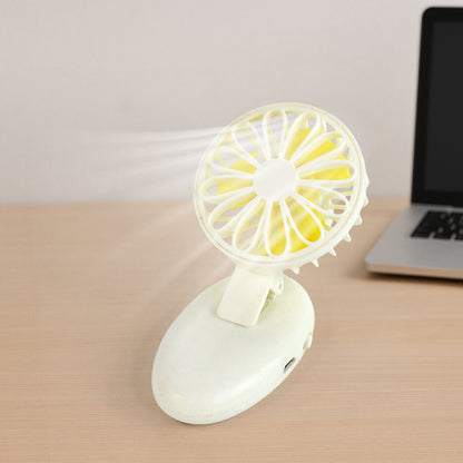Wukusy mini USB handheld fan, portable rechargeable fan for home, office, travel, and outdoor use, shown in black color.