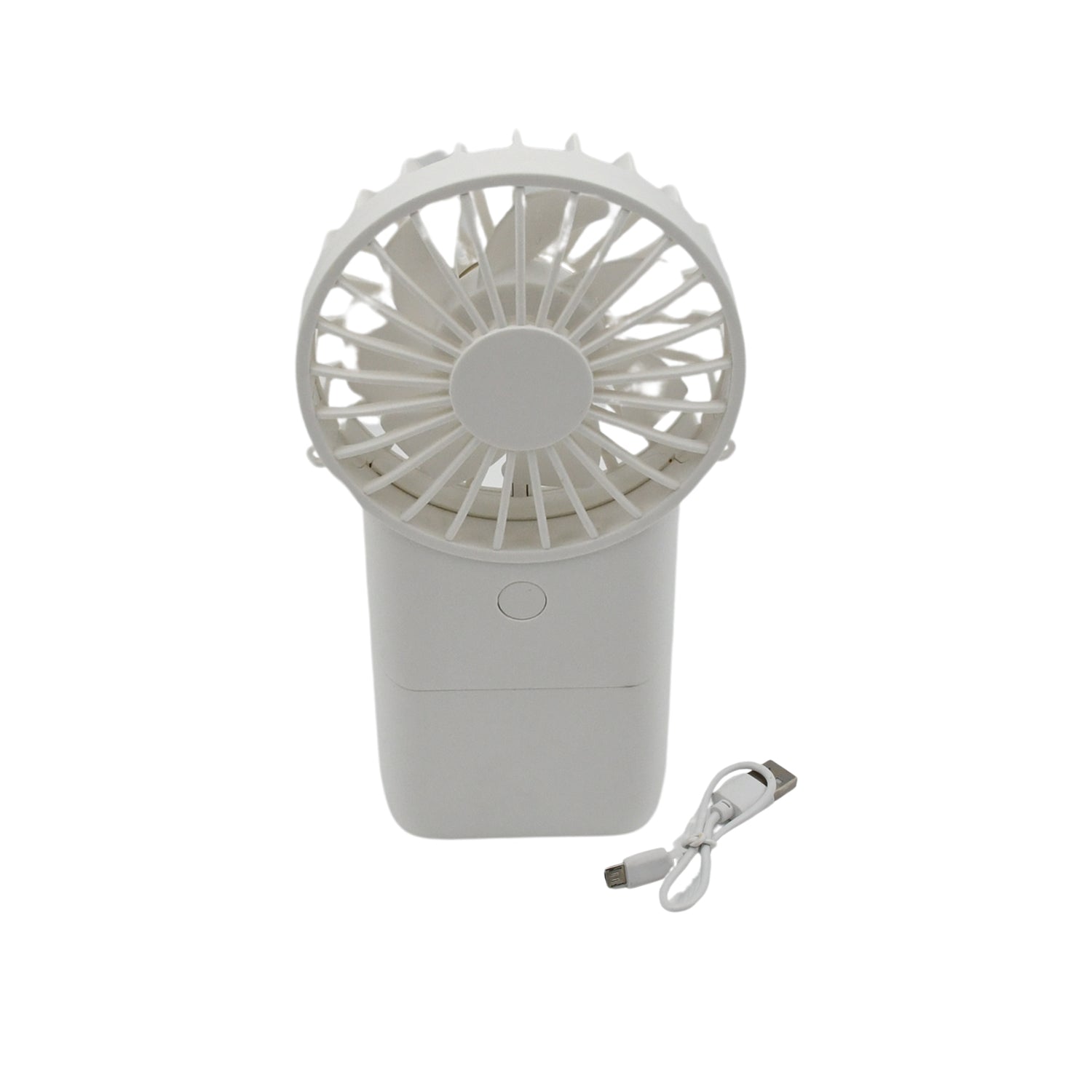 Wukusy portable handheld electric fan with 3 modes, USB rechargeable, compact mini fan for personal use and cooling.