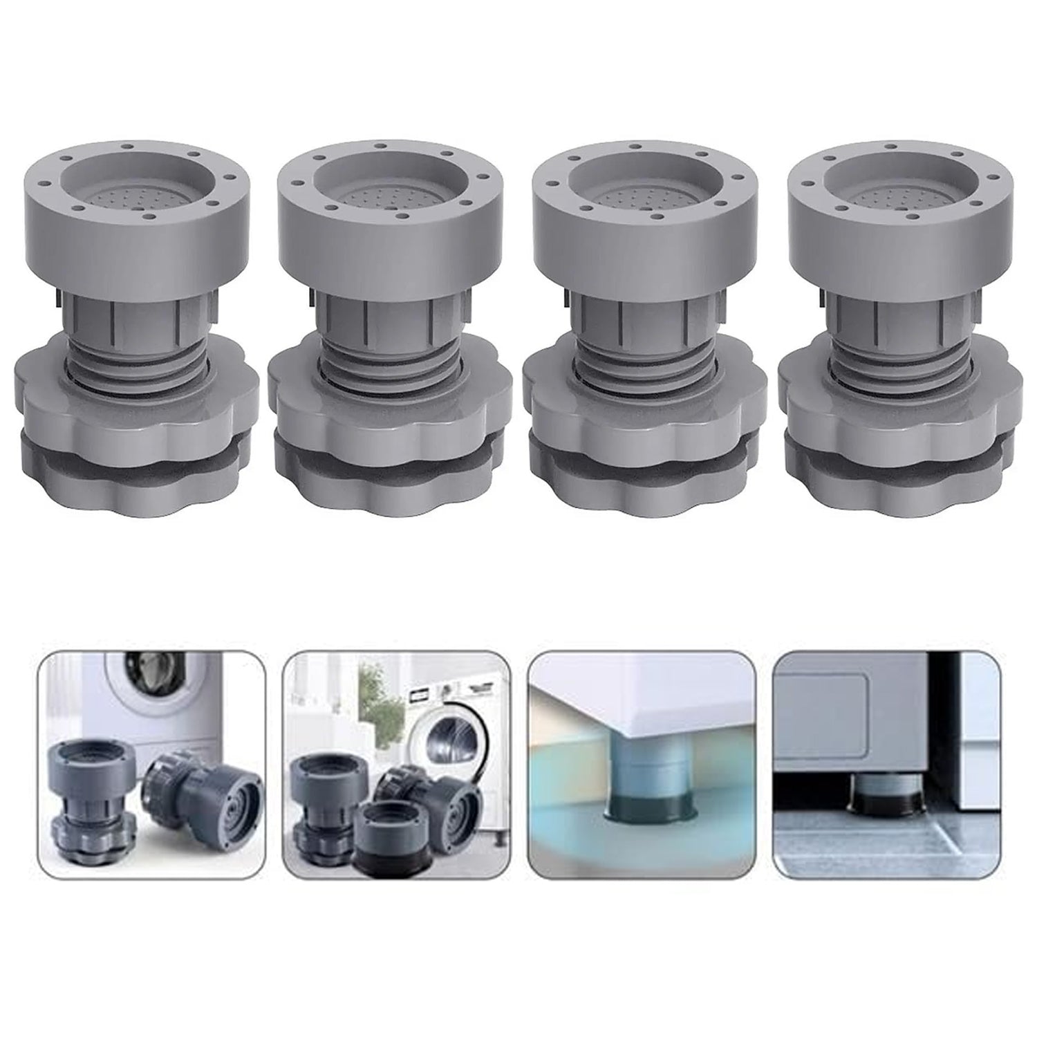 Wukusy plastic washing machine vibration feet pads, adjustable, non-slip, shock absorber supports for noise reduction and stability.