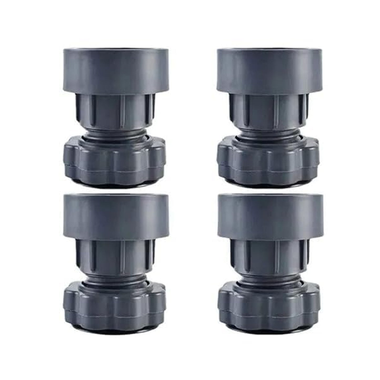 Wukusy plastic washing machine vibration pads, adjustable non-slip anti-vibration feet supporting and reducing noise for home appliances.
