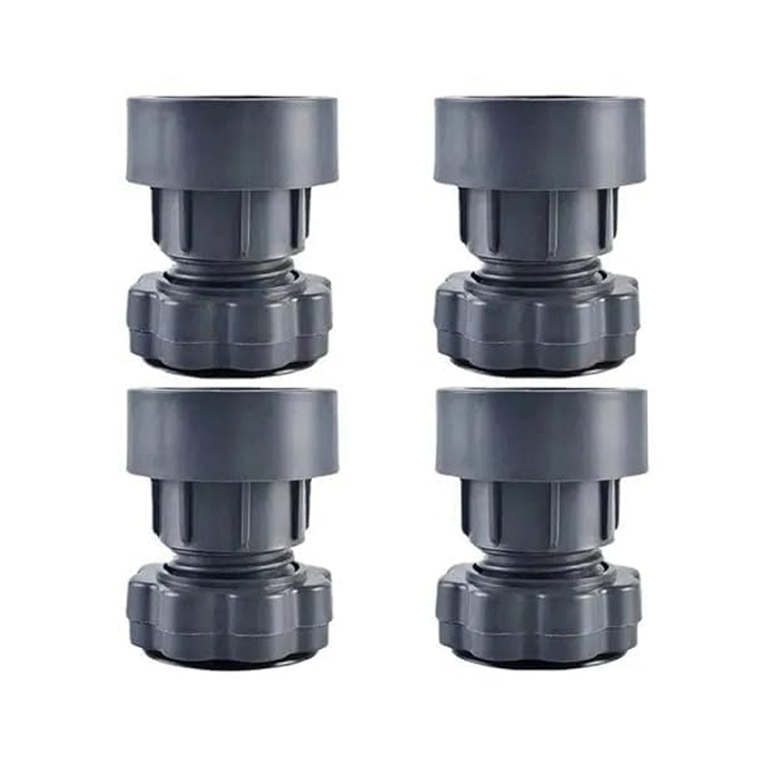Wukusy plastic washing machine vibration pads, adjustable non-slip anti-vibration feet supporting and reducing noise for home appliances.