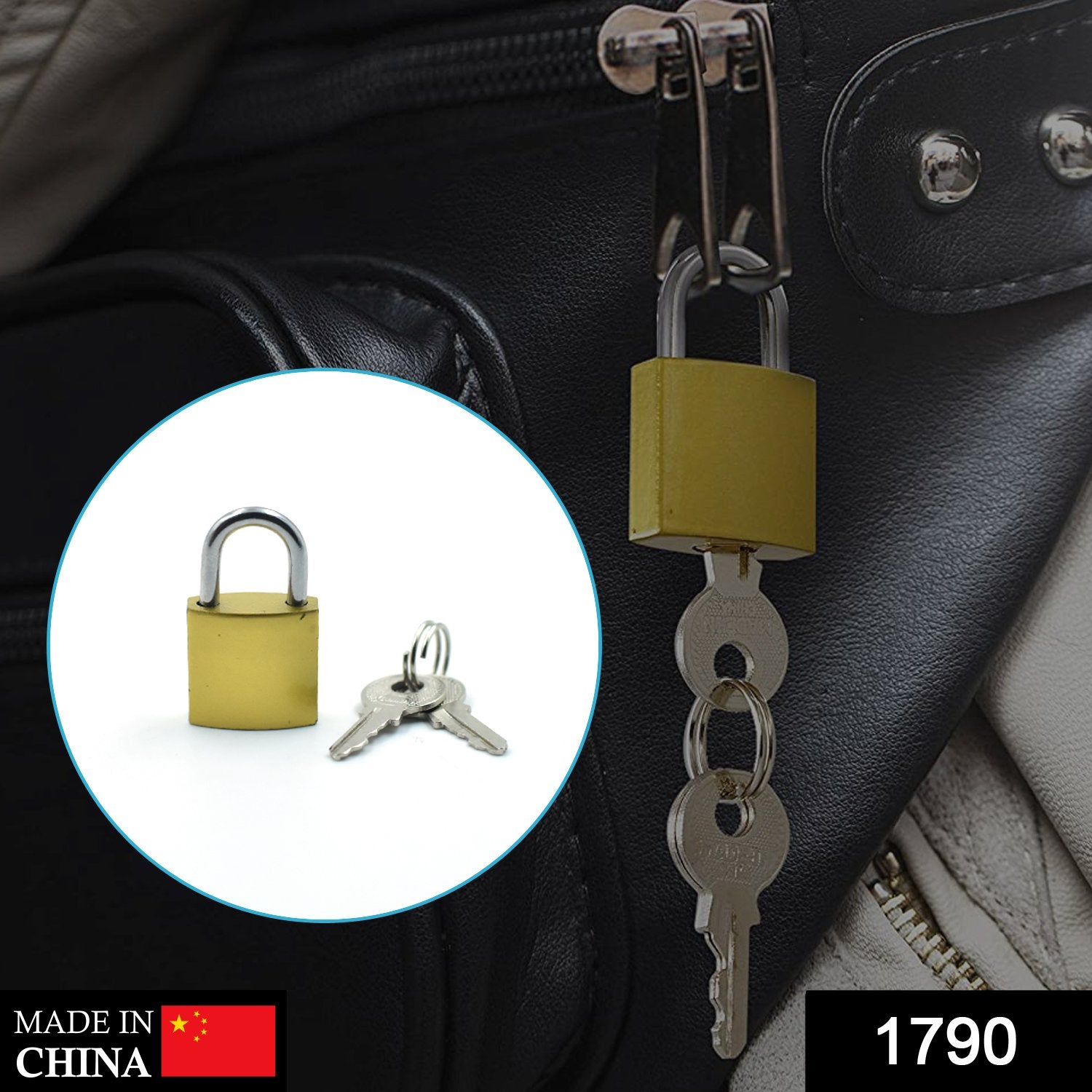 Wukusy 1790 Solid Imitation Copper Lock for home improvement, showcasing a durable, stylish door lock with a polished copper finish.