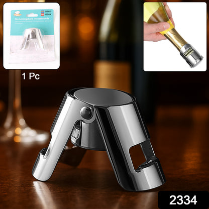 Wukusy stainless steel champagne bottle stopper, large size, sealed for sparkling wine preservation, ideal for home improvement.