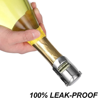 Wukusy stainless steel champagne bottle stopper, large size, sealed design for sparkling wine preservation, ideal for home improvement.