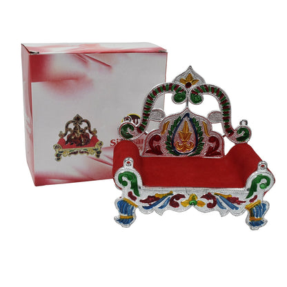 Wukusy Big Singhasan Bal Gopal wooden throne for placing deity sculptures in homes and offices, traditional home improvement decor.