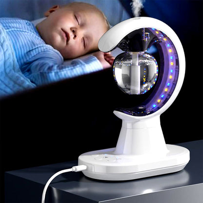 Wukusy 3-in-1 LED lamp with humidifier and mosquito repellent, compact home improvement device, showing the lamp and humidifier in use