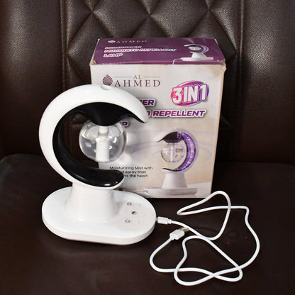 Wukusy 3-in-1 LED lamp with humidifier and mosquito repellent for home improvement, showing the multi-functional device in a living space.