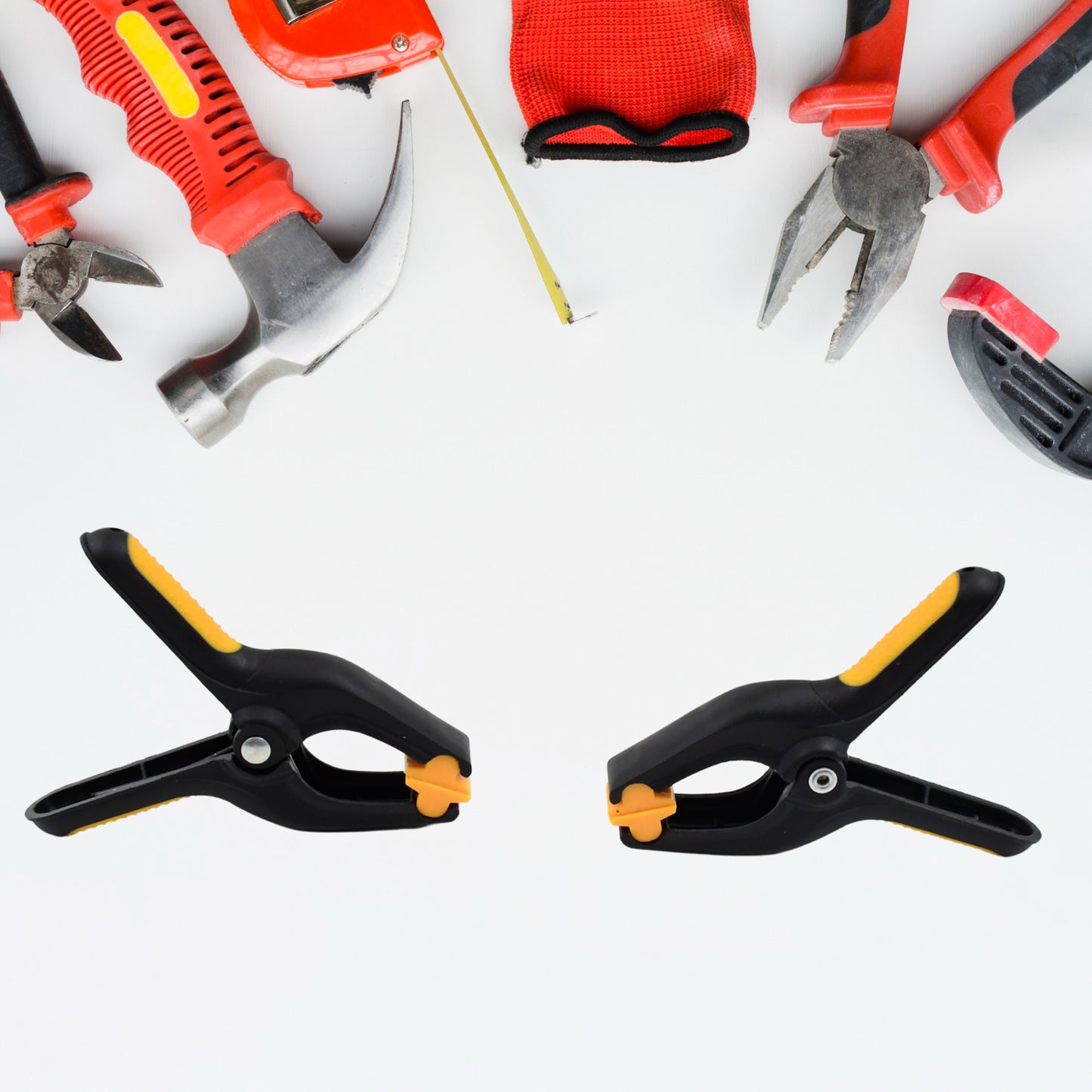 Wukusy 3-inch heavy-duty spring clamps set with two clips, ideal for home improvement projects and securing materials easily.