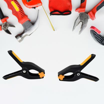 Wukusy 3-inch heavy-duty spring clamps set with two clips, ideal for home improvement projects and securing materials easily.