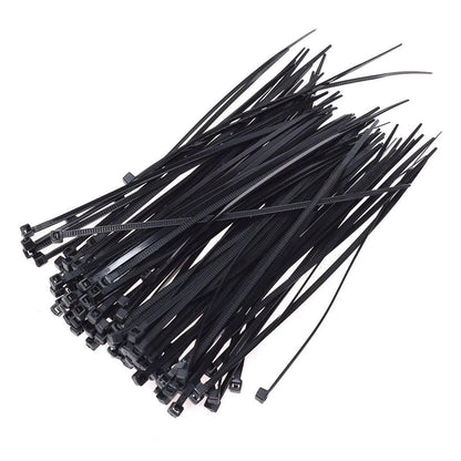 Pack of 100 Wukusy nylon self-locking cable ties, 3x100mm heavy-duty zip ties for home improvement and cable management.