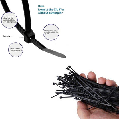 Pack of 100 Wukusy 3x100mm nylon self-locking cable ties for heavy-duty home improvement and organization projects.