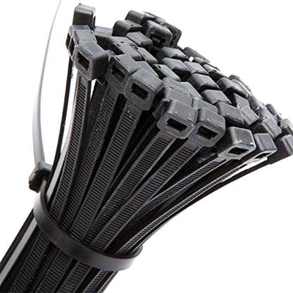 Wukusy 3138 nylon self-locking cable ties, 3x100mm, heavy-duty zip ties, pack of 100 for home improvement and wiring projects.