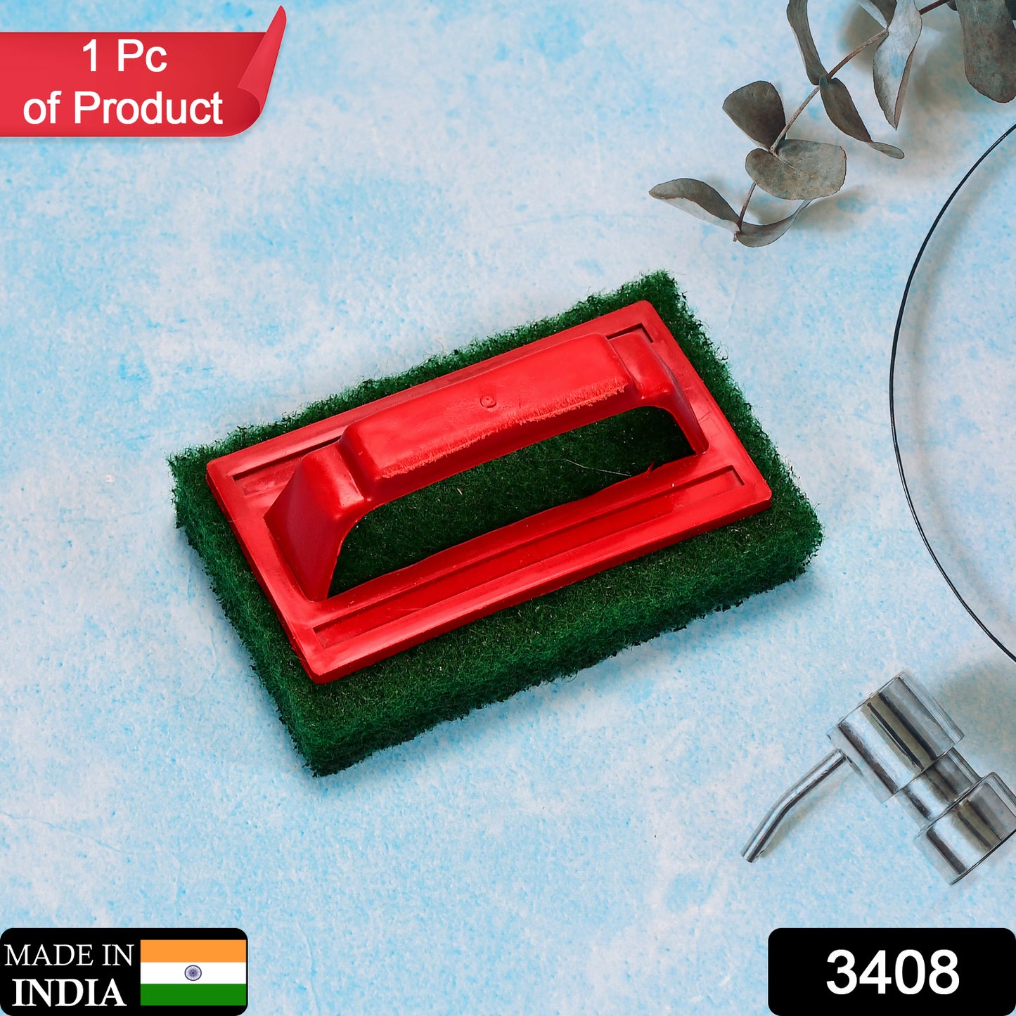 Wukusy 3408 Tile Cleaning Multipurpose Scrubber Brush with handle for effective home improvement and surface cleaning.