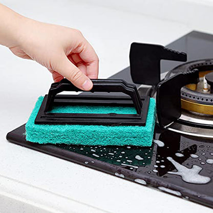 Wukusy 3408 tile cleaning multipurpose scrubber brush with handle for home improvement, suitable for scrubbing tiles and surfaces.