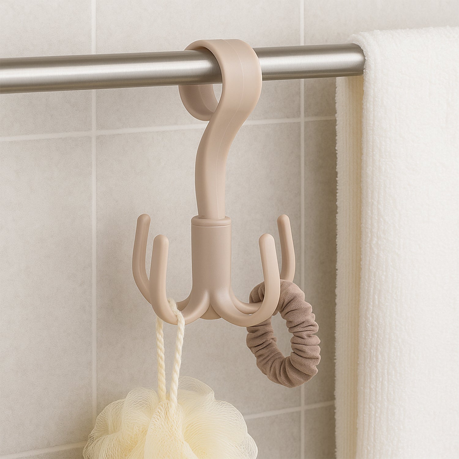 Wukusy 360 rotating multipurpose hook hanger for home improvement, versatile wall-mounted storage and organization solution.