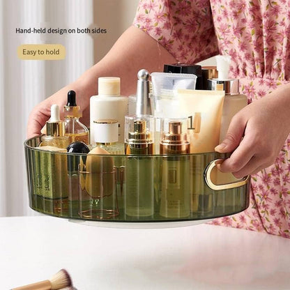 Wukusy 360 rotating multipurpose storage rack with handles, ideal for organizing kitchen, bathroom, or garage spaces.
