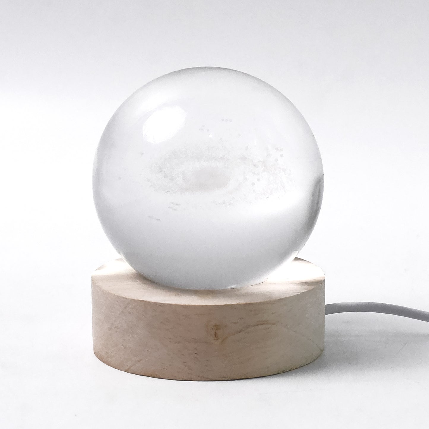 Wukusy 3D crystal ball lamp with base, decorative home improvement light fixture, showcased on a plain background.