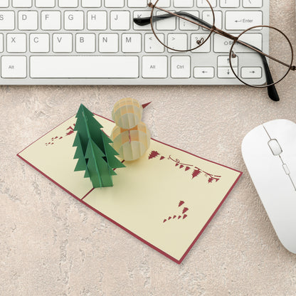 Wukusy 3D paper wish card featuring colorful birthday, Christmas, cartoon, and love heart designs on high-quality paper, 1 piece.