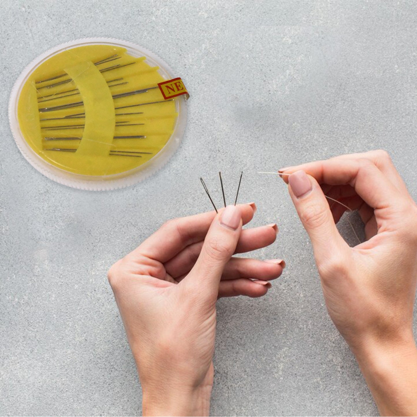 Wukusy 4-in-1 multipurpose tailoring sewing accessories kit with needles, scissors, threads, and sewing tools for home improvement.
