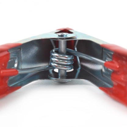 Pair of Wukusy 4-inch heavy-duty metal spring clamps for home improvement projects, showcasing their sturdy construction.