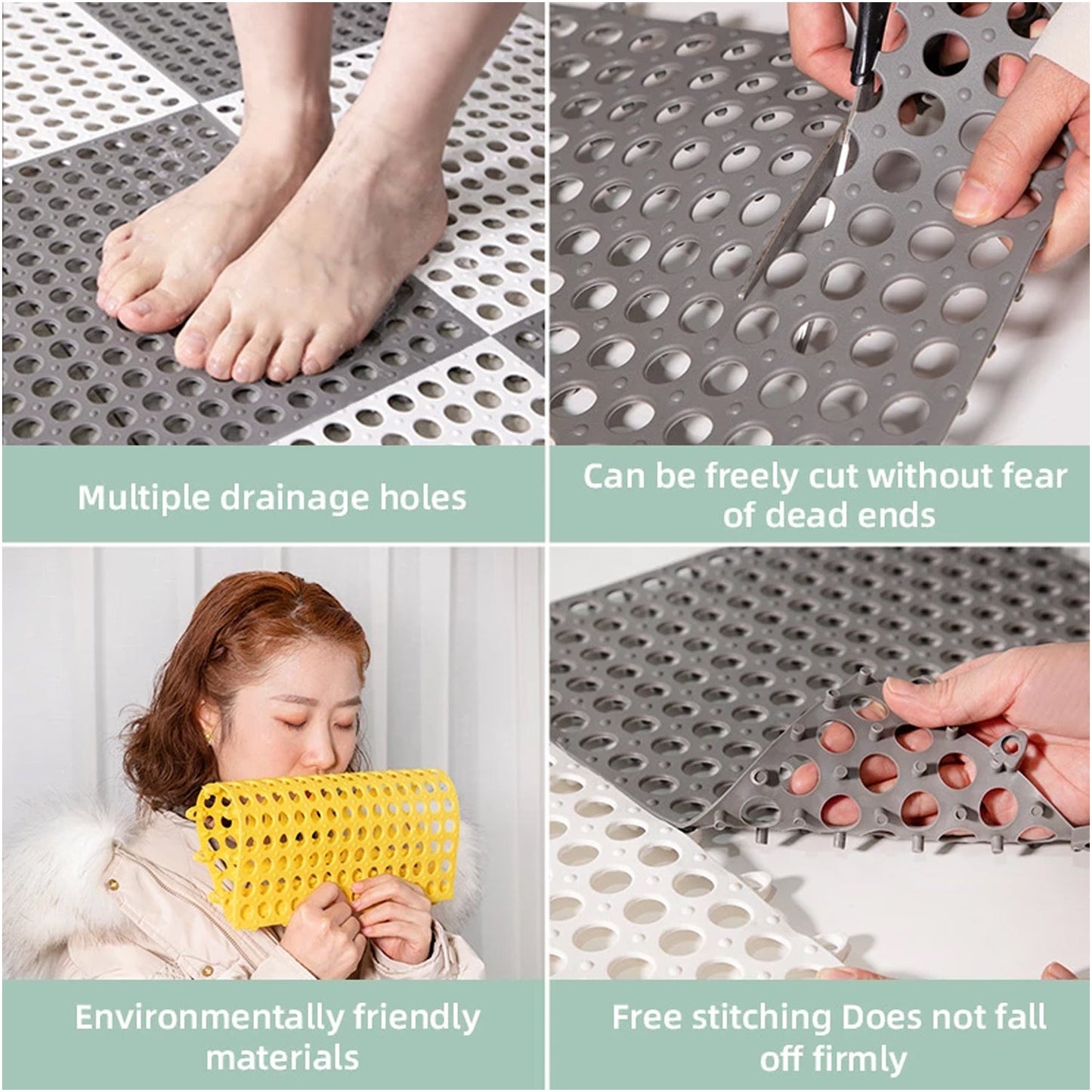 Wukusy home improvement bath anti-slip mats, pack of 6, designed to prevent slipping on bathroom and toilet floor surfaces.