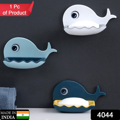 Wukusy fish-shaped double-layer waterproof wall-mounted soap holder rack for bathroom or kitchen shower wall.