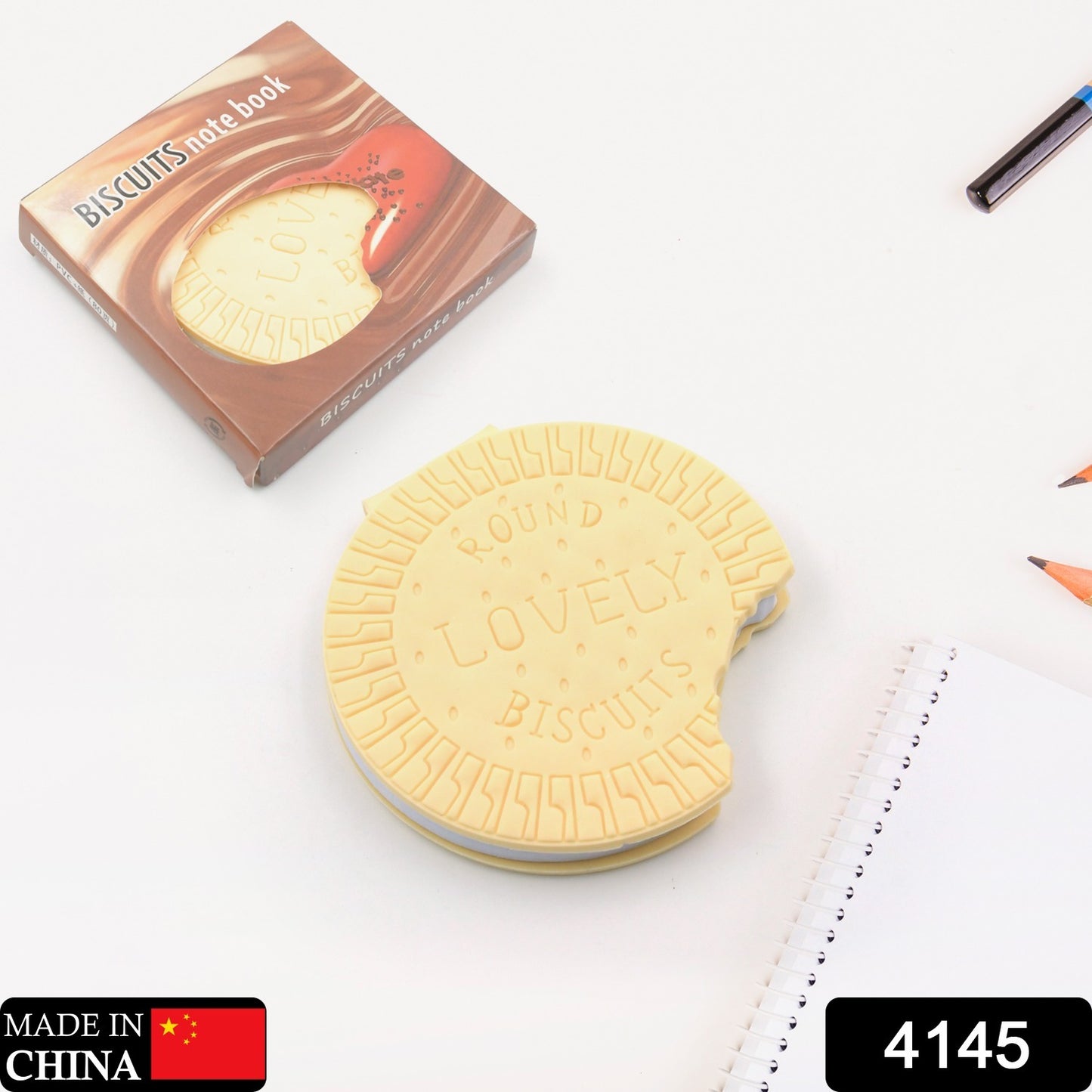 Wukusy round biscuits diary notebook with original biscuits scent, ideal for writing practice and early learning activities.