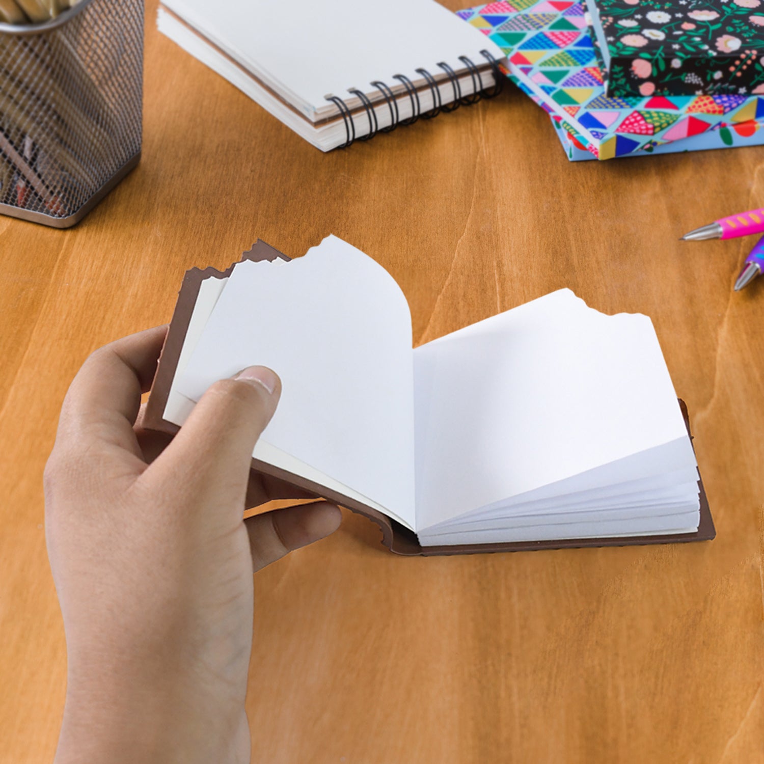Wukusy chocolate dairy notebook with original chocolate smell, used for writing practice and early learning, premium chocolate-themed design.
