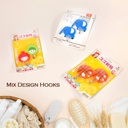 Set of 10 Wukusy mixed design strong adhesive wall hooks, high-quality and versatile for home and office organization.