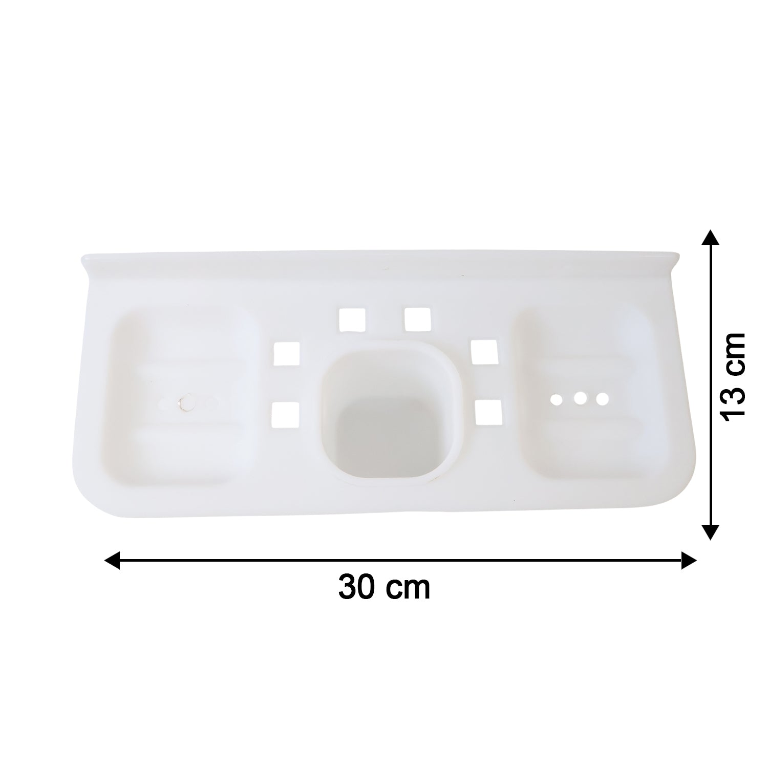 Wukusy 4-in-1 plastic soap dish and tray for bathroom and kitchen, durable soap holder with drainage slots.
