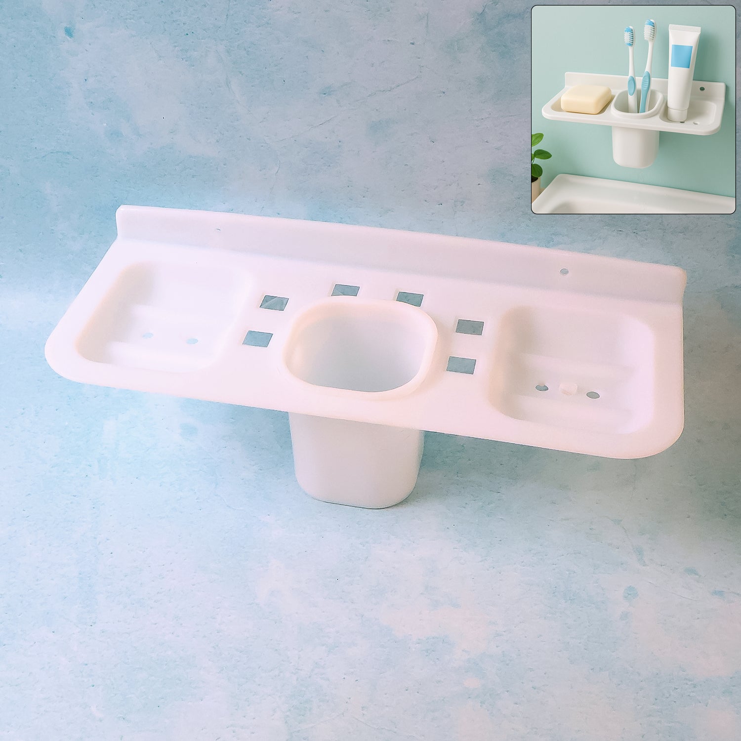 Wukusy 4-in-1 plastic soap dish and tray for bathroom and kitchen, featuring a durable, multi-purpose design for soap storage.