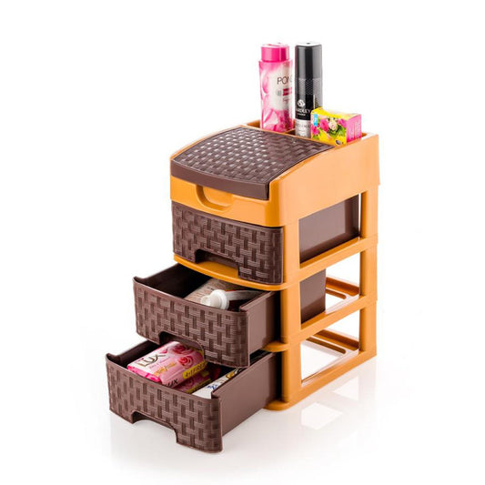 Wukusy Mini 3-Layer Storage Drawer for household and office organization, ideal for storing various items and supplies.