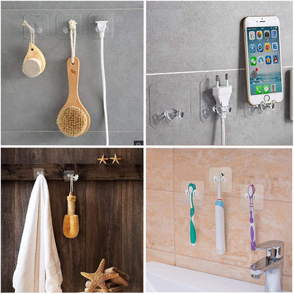 Wukusy 4861 transparent multi-function wall storage hooks for home organization and wall mounting.