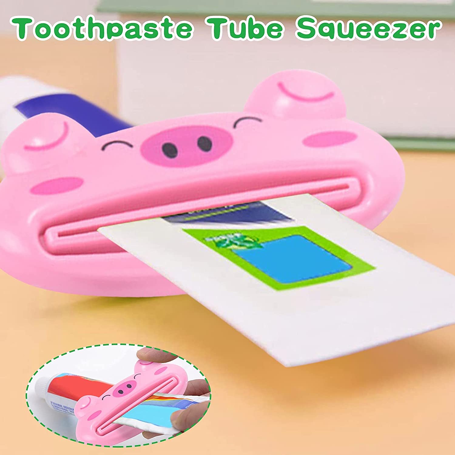 Wukusy 3.5-inch animal-shaped toothpaste tube squeezer for extruding toothpaste, facial wash, or sauce from tubular containers.