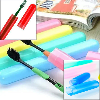 Wukusy 4-pack plastic toothbrush covers with anti-bacterial design, travel case holder for safe toothbrush storage.