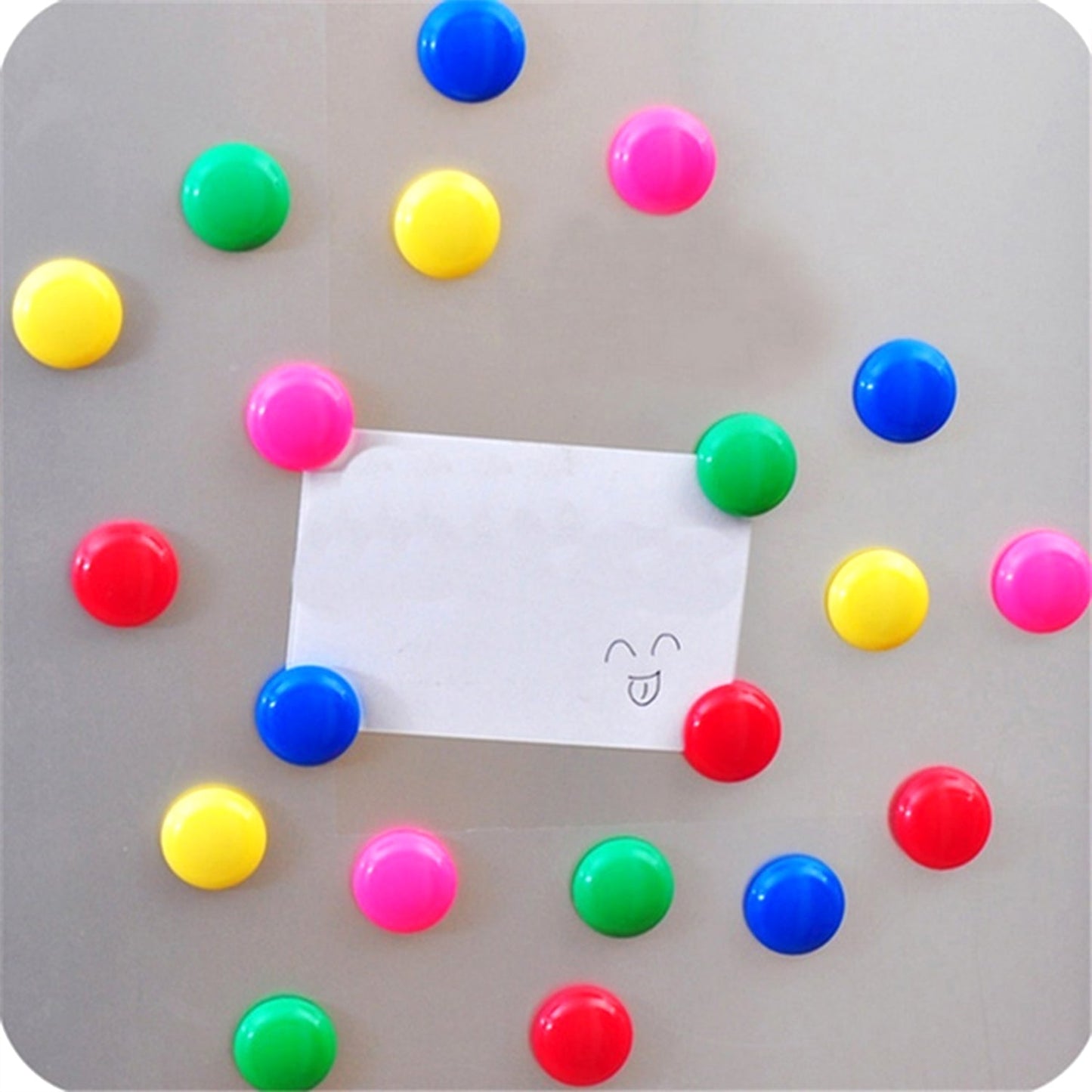 Wukusy white magnetic board nail clips, 2cm color magnetic particles, household teaching magnets, plastic magnetic buckles, pack of 200