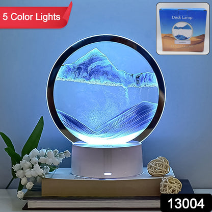 Wukusy 5-color light-moving sand art picture for home decor, featuring vibrant flowing sand in a decorative display.