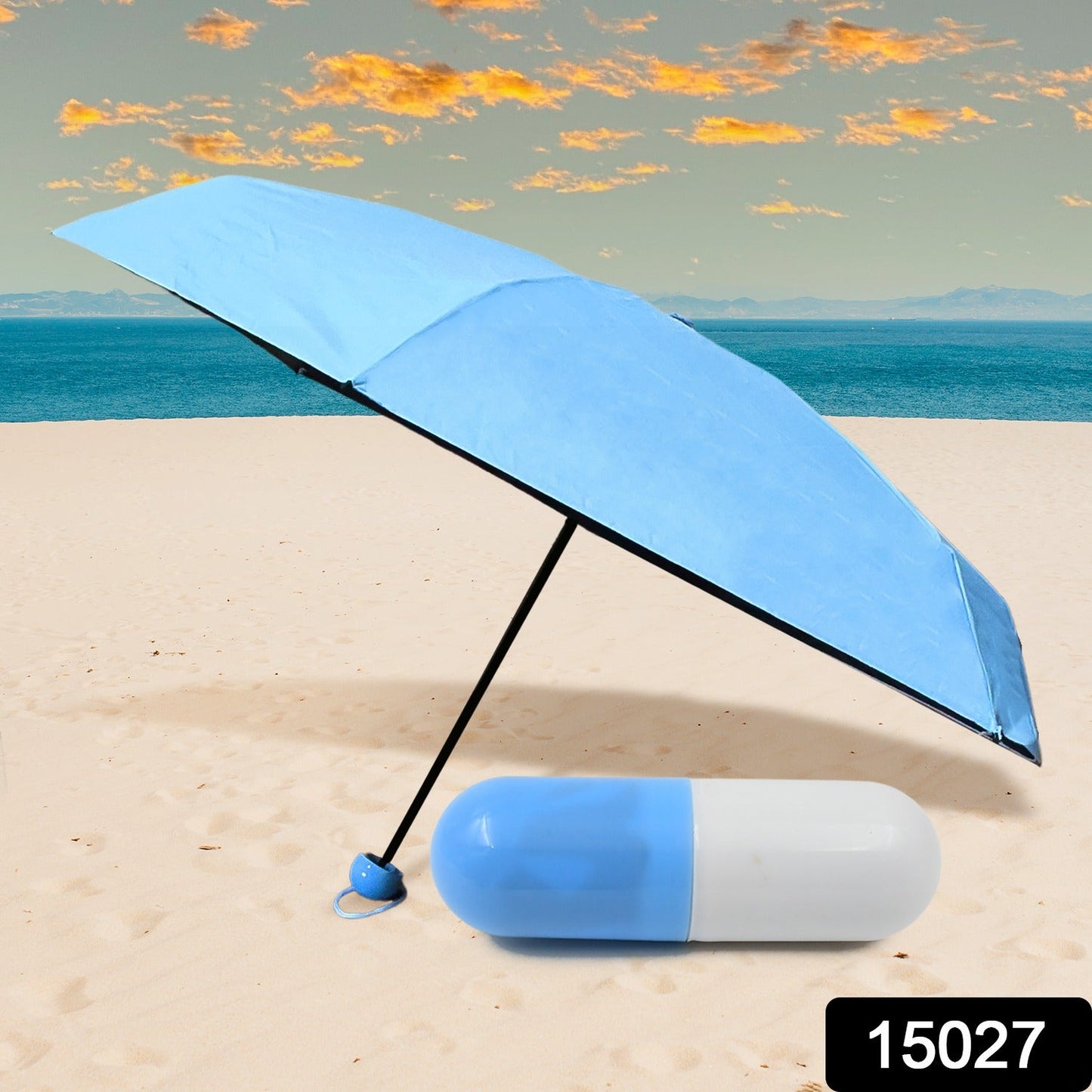 Wukusy 5-fold manual open umbrella with capsule case, compact design for home improvement and rainy days.