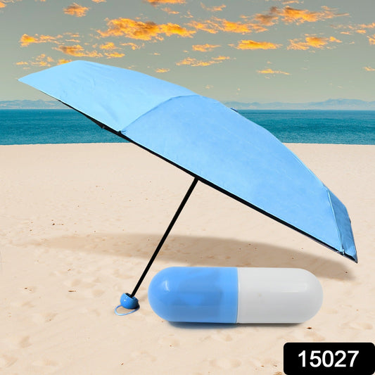 Wukusy 5-fold manual open umbrella with capsule case, compact design for home improvement and rainy days.