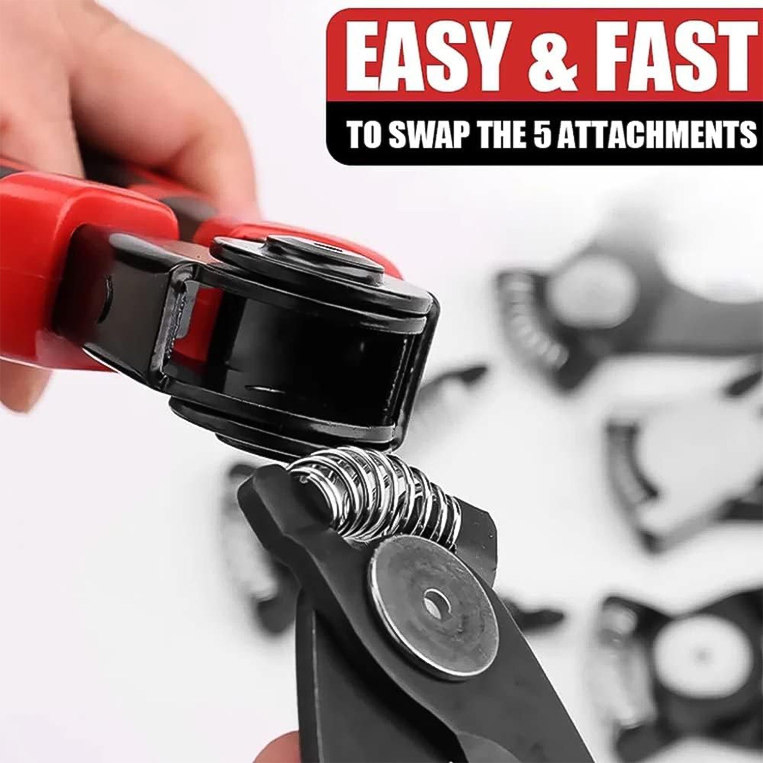 Wukusy 5-in-1 wire stripper pliers set with soft grip, alloy steel cutting and gripping tools for home improvement tasks.