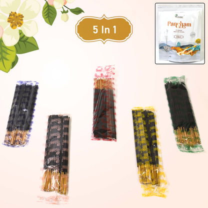 Wukusy 5-in-1 Pancham Premium Agarbatti incense sticks in a 450g pack, suitable for home improvement and aromatic ambiance.