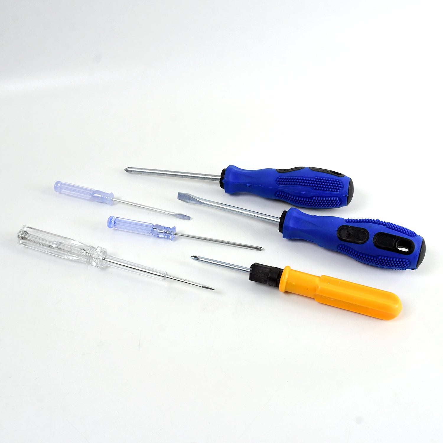 Wukusy 6-in-1 multi screwdriver hand tool kit set for home improvement with interchangeable bits and ergonomic handle.