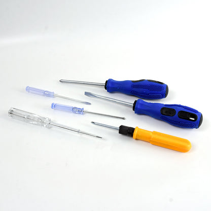 Wukusy 6-in-1 multi screwdriver hand tool kit set for home improvement with interchangeable bits and ergonomic handle.