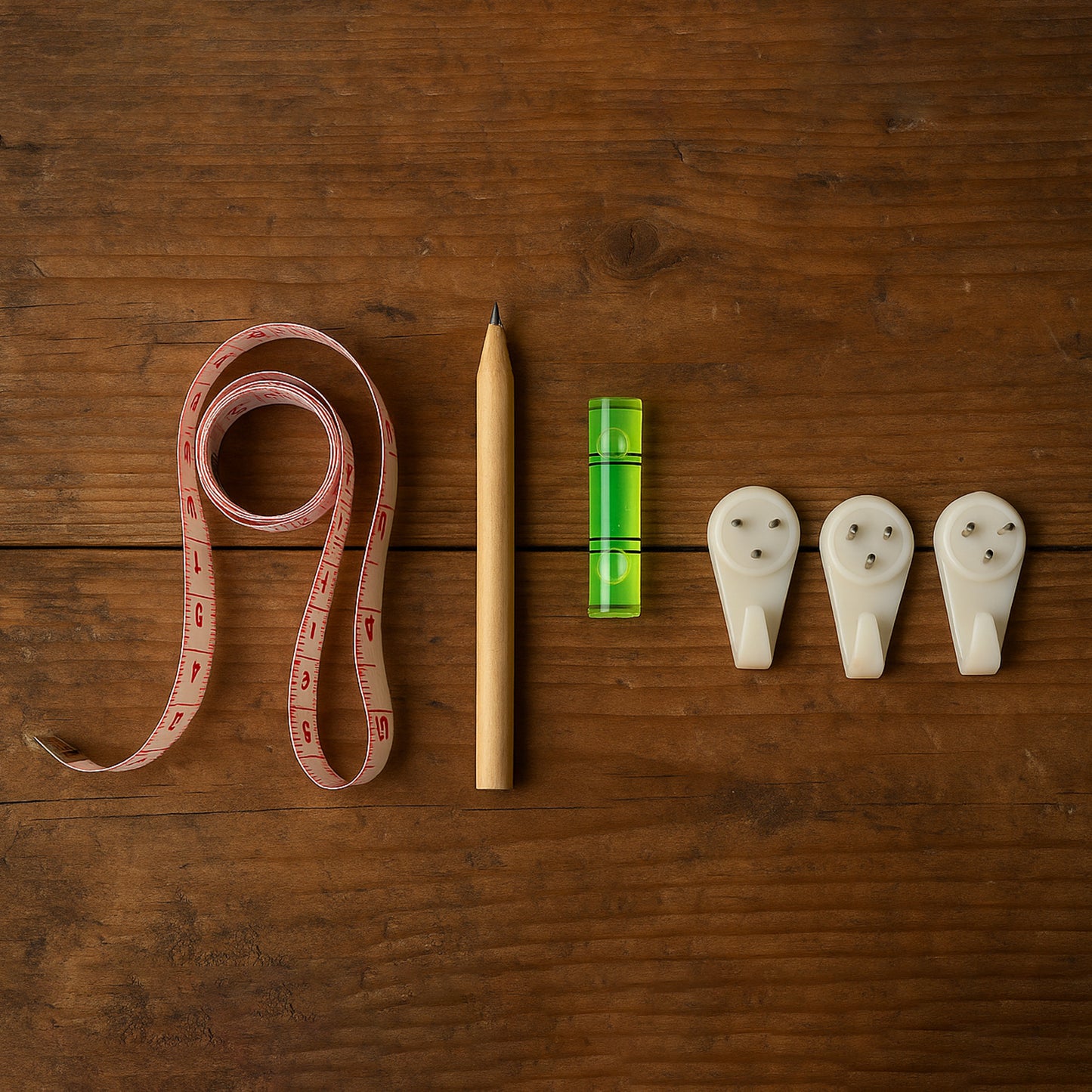Wukusy 6-in-1 wall hanging measurement tool kit for home improvement, includes multiple tools for accurate measurements and hanging.