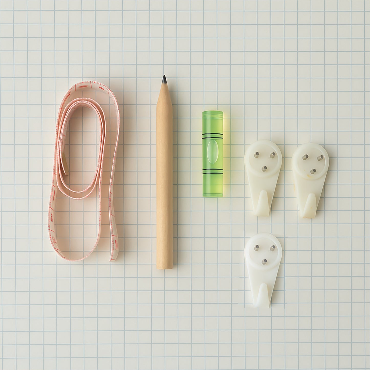 Wukusy 6-in-1 wall hanging measurement tool kit for home improvement, includes measuring tape, level, and other tools.