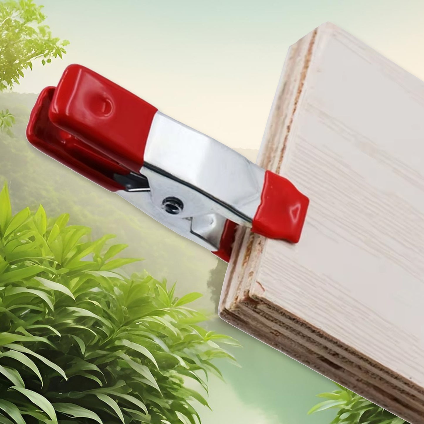 Heavy-duty 6-inch Wukusy metal spring clamp for home improvement projects, showcasing its sturdy construction and spring mechanism.