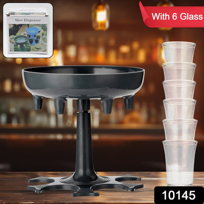 Set of 6 Wukusy glass shot dispensers with tray, perfect for home improvement and beverage serving. Clear glass, compact design.