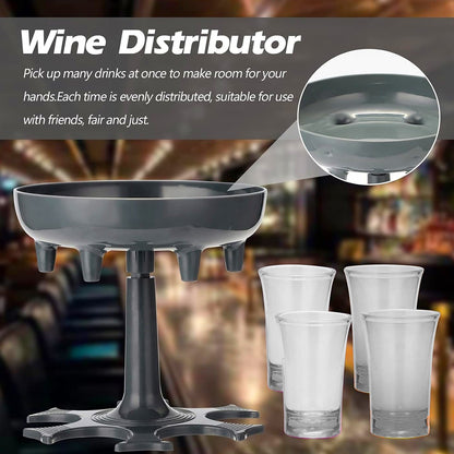 Set of six Wukusy glass shot dispensers with tray for home improvement, featuring clear glass and convenient dispensing spouts.